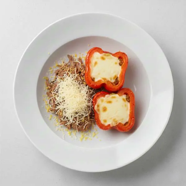 Smoked Citrus Beef Bowl With Cheese Stuffed Red Peppers